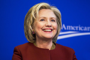 Former U.S. Secretary of State Hillary Clinton takes part in a Center for American Progress roundtable discussion on "Expanding Opportunities in America's Urban Areas" in Washington.